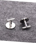 Cross Cufflinks For Men Titanium Steel Black Cross Design Decorative Shirt Buttons For Business And Formal Shirts 1 Pair