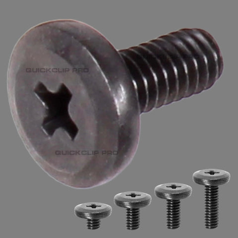 Black Oxide Coated Steel Phillips Flat Head Truss Machine Screws in 1/8, 1/4, 3/8, and 1/2 inch open slotted fasteners