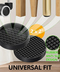 Heavy Duty Non Slip Furniture Pads For Hardwood Floors With Two Inch Round Silicone Caster Cups, rubber anti-slip design displayed.