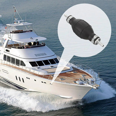 Two Pack Manual Hand Fuel Pump 6mm Liquid Transfer Siphon For Gasoline And Diesel Can Pump on yacht deck