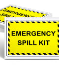 Go To Emergency Spill Kit Label Decals Pack Of Ten Five By Three And A Half Inch Vinyl Self Adhesive Waterproof Safety Signs