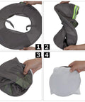 Full Brim Hard Hat Sun Shield Neck Guard 2 Pack with High Visibility Reflective Strips folded, breathable mesh design shown
