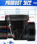 Technical diagram of 3 Inch Backwater Valve And Drain Backflow Preventer For Sewage And Rainwater ABS Black Heavy Duty Sewer Stopper