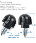 Mixer Thumb Screw With Black Knob For Stand Mixers Go-To Replacement Part Pack Of 2 Fits KitchenAid And Whirlpool Attachments