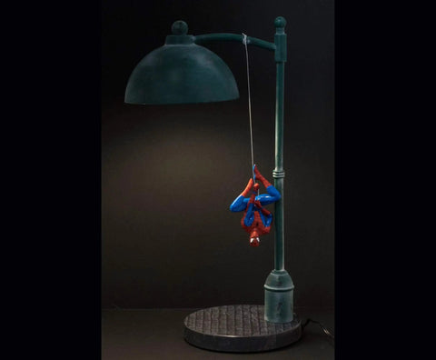 Spider Man Streetlight LED Mood Desk Lamp For Heroes Night Light 16 Inch Marvel Themed Desk Light With Bright LED Glow Lit Street Lamp Style For Fans And Collectors