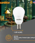 A15 LED Bulbs E17 Intermediate Base 6W (40W Equiv) Dimmable Frosted Finish 480 Lumens 3000K Warm White ETL Listed 6 Pack