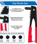 Illustration of Pro Grade Beefed Up 1001 Piece Pop Rivet Gun Kit With Black Rivets Large Flange Rivets And Stainless Washers