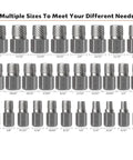Heavy Duty 29 Piece Screw Extractor Set Hex Head MultiSpline Easy Out Bolt Remover Kit In CRMO Steel for various sizes shown