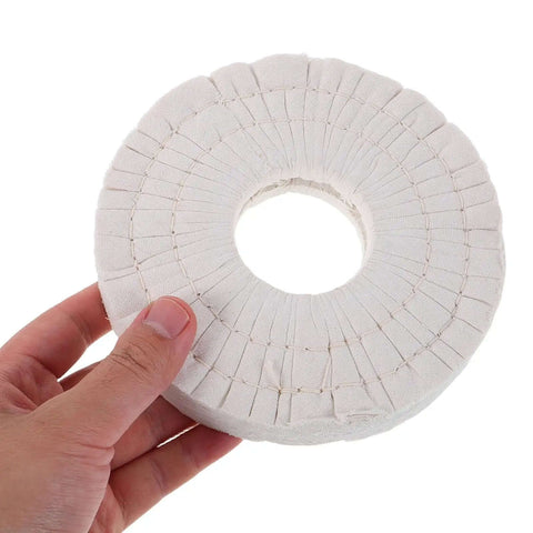 Cotton Buffing Polishing Wheel 150x50x20mm For Woodworking Edge Banding Machines White Cloth Wheel Replacement