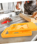 Built Damn Tough Woodworking Featherboard For Table Saw Safety And Router Tables Featuring Zero Slip Grip Design Durable High Grade Material, yellow featherboards on workbench.