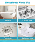 Four Pack Fifty Inch Reusable Drain Snake Tool For Bathroom Kitchen And Tub Sinks in bathtub, kitchen sink, floor drain, and bathroom sink