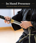 Person holding Wakizashi Iaito Unsharpened Aluminum Alloy Iaido Practice Sword With 21 Inch Blade Real Deal Balance For Iai Kata