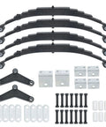 Beefy Six Leaf Trailer Spring Kit With 3500 Lb Per Leaf And 7000 Lb Tandem Axle Capacity Including Equalizers, Shackles, Straps, And Hangers