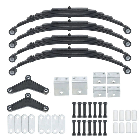 Beefy Six Leaf Trailer Spring Kit With 3500 Lb Per Leaf And 7000 Lb Tandem Axle Capacity Including Equalizers, Shackles, Straps, And Hangers