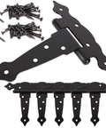 Six Pack Heavy Duty 5 Inch Gate Hinges Strap Hinges For Barn Doors Shed Doors Outdoor T Hinge For Wood Fence With Mounting Screws