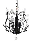 Vintage Style K9 Clear Crystal Chandelier Set Of 3 Pendant Lights For Living Room, Bedroom, Restaurant And Porch In Black