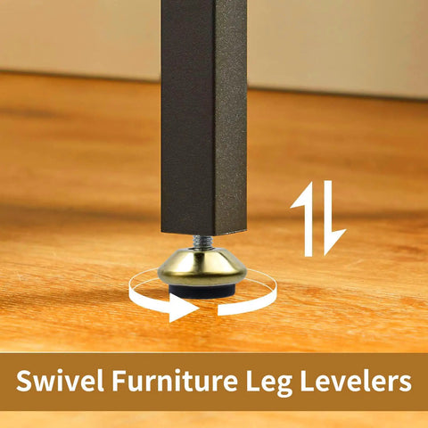 20Pcs Swivel Furniture Leg Levelers, 1 Inch Height, M6 Thread, Gold Finish, Adjustable Glide Feet For Tables, Chairs, Cabinets, Shelves, Workbenches, And Plant Stands