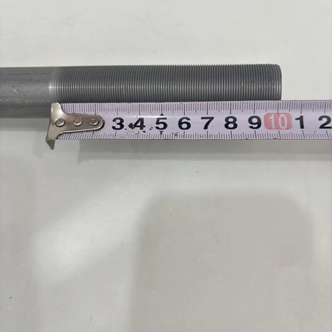 Threaded steel steerer of Beefy Fat Tire 26X4 Inch Threaded Steel Rigid Bike Fork for MTB, shown with measuring tape 215mm.
