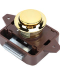 Cabinet Push Button Latch Keyless Cupboard Lock With Smooth Finish For RV Yacht Motorhome Campervan Caravan Brown Base Gold Color Sleek And Secure One Touch Access For Cabinets And Closets