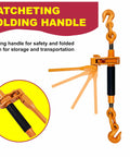 Heavy Duty Ratchet Binder 4 Pack Folding Handle Load Binder For 5/16 And 3/8 Grade 70 Chain, 7100 Lbs Working Load Limit