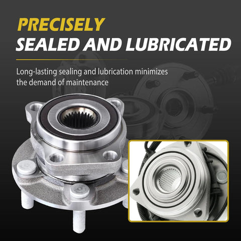 Close-up of All In One Front And Rear Wheel Bearing And Hub Assembly For Subaru Legacy 2010 2014 Outback 2010 2014 5 lug ABS compatible