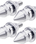Spiked License Plate Screws Kit With Anti Theft Bolts, Stainless Steel And Aluminum Alloy, 4 Pcs Decorative Fasteners, Silver