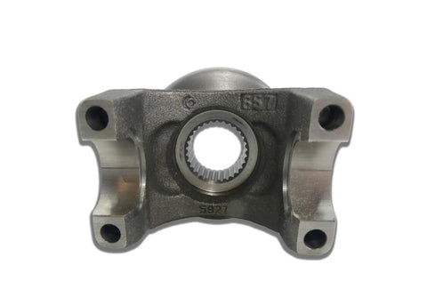 Top Shelf Bad Boy GM 8.25 And 9.25 Inch IFS Front Axle Pinion Yoke fits 30 Spline 3R U Joint strap mount close-up view.