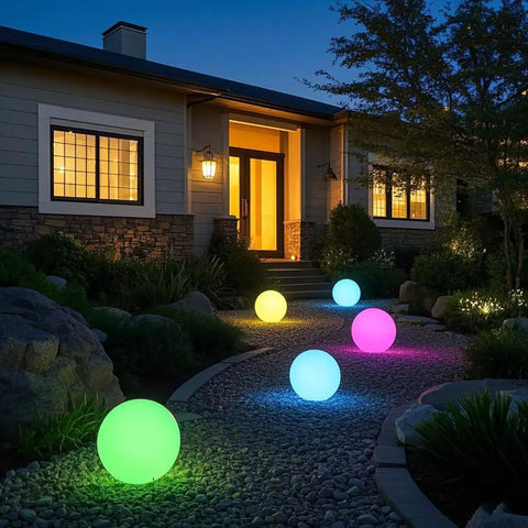14 Inch LED Ball Light Cordless Rechargeable Globe Lamp With Remote 16 RGB Color Changing Dimmable Mood Light in garden