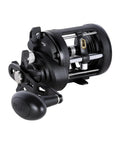 Rival Level Wind Conventional Fishing Reel Size 30, heavy graphite frame, designed for saltwater fishing, close-up detail.