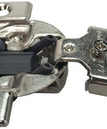 Compact Soft Close Nickel Finish Cabinet Hinges With Half Inch Overlay Self Closing Hardware for face frame cabinets.