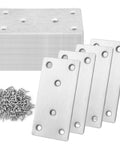 40 Pack 4X2 Inch Heavy Duty Stainless Steel Flat Brackets And Mending Plates With Screws, flat metal plates for furniture repair.