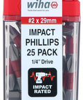 Impact Phillips Insert Bit Set 25 Piece Pack For Heavy Duty Driving with Durable Steel Bits and Magnetic Case