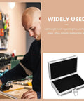 Kick Ass Aluminum Tool Case With Secure Latch And Comfy Carry Handle For Holding Down Your Cables Power Tools And Job Site Gear Zero Hassle Storage For The Daily Grind And Weekend Build in use with a man working.
