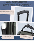 Close-up of Underseat Carry-On Roller Luggage 16 Inch Lightweight Bag With Wheels For Men And Women, Go-To Travel Case.