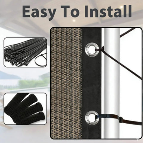 Heavy Duty Sun Shade Cloth For Pergola And Patio 3 By 6 Ft 90 Percent UV Block With 185GSM HDPE Weave Wind Resistant Tarp with grommets