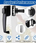 Two Pack Storm And Screen Door Push Button Latch Set For 5/8 To 1-1/4 Inch Thick Doors, aluminum black finish, installation demonstration