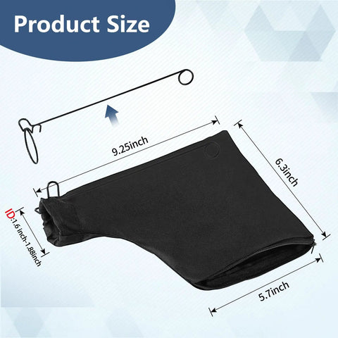 Universal Miter Saw Dust Bag Set 2 Pack With Zipper And Wired Adjustable Stand dimensions 9.25 by 6.3 inches
