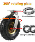 Straight Up Heavy Duty Swivel Caster Wheels Set Of Four Featuring Silent Rubber Tires And Badass Ball Bearings 360° rotating plate detail