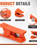 9 Piece PTFE Tube Cutter Set For Plastic Tubing And Hose, Compact 3.2 Inch Tools In Red, Portable Tube Cutting Kit With Easy Grip, Sharp Cutters, Cuts From 1/8 Inch To 3/4 Inch (3 Mm To 19 Mm), Great For Quick Repairs, orange PTFE cutter with replaceable blade and easy press grip