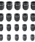 20 Piece Pro Grade Pneumatic Cap Style Push To Connect Fittings For 1/4 5/16 3/8 And 1/2 Inch Tubing Durable PBT Body With POM Release Button And Zinc Ferrule High Pressure Up To 145 Psi