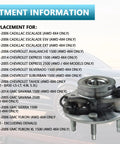 Front Wheel Bearing Hub Assembly 4WD Compatible With GM Trucks And SUVs Including Silverado Tahoe Avalanche Suburban Express