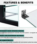 Features of Bulk Pack 8 Frameless Glass Door Hinges With Screws Black No Drill 90 Degree Replacement Hinges for 3-5mm glass