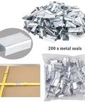 200 metal seals for secure bundling included in the All‑In‑One Pallet Strapping Kit With Poly Strapping Bundle Tool And Sealer.