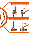 Diagram showing 2 Pcs Eye Bolt M12 X18 Universal Swivel Hoist Rings 360 Degree Rotation Alloy Steel in lifting positions