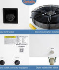 Heavy Duty Industrial Water Chiller With 1.15 Hp Pump And 18.5 Gpm Flow for CO2 Lasers Plus CNC Spindles and UV Printers showing water inlet and cooling fan.