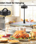 Portable Tabletop Fly Fans 4 Pack With 2000mAh Rechargeable Battery Power, Runs Up To 20 Hours And Features LED Battery Display over a table of food
