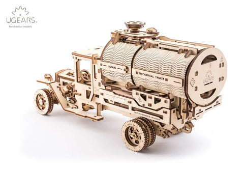 Tanker Mechanical Model Kit For Adults, DIY 3D Wooden Puzzles With Working Engine And Moving Transmission, Includes Can Holder, 594 Pieces, Boss-Level Truck Build, Perfect Father’s Day Gift; wooden tanker truck side view