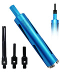 Beefy Two And A Half Inch Diamond Core Drill Bits With Nine Inch Deep Drilling, Laser Welded Segments and Adapters