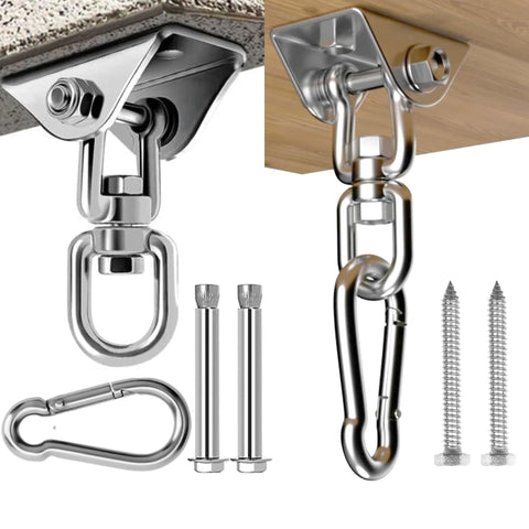 Heavy Duty 360 Degree Swing Hanger Kit for Wooden and Concrete Sets 304 Stainless Steel 1000 Pound Capacity, 2 Pack Kit