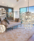 Dope Modern Crystal Raindrop Chandelier 5 Light Chrome Pendant Hanging Light For Dining Room Living Room Kitchen ETL Certified